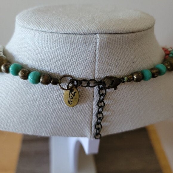 ZAD Multi-Strand Beaded Necklace – Boho Layered Colorful Statement Jewelry - Picture 3 of 6